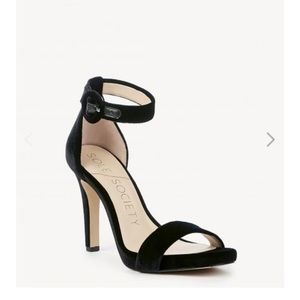 Ankle Strap Velvet Heels